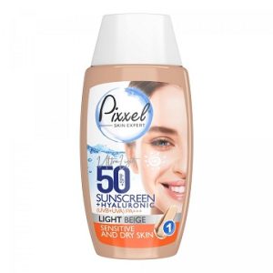 کرم ضد آفتاب بژ روشن پیکسل پوست مناسب خشک، نرمال و حساس با SPF50